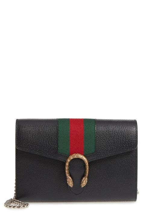 gucci ladies dionysus web stripe chain wallet|Gucci signature wallet on chain.